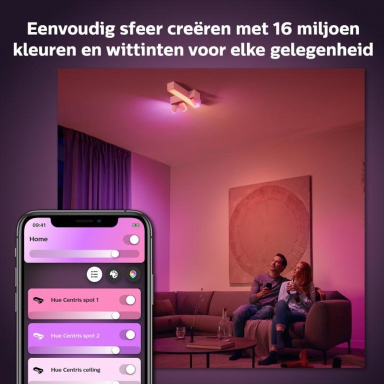 Spot Centris Philips Hue Cross Wit 3-lichts