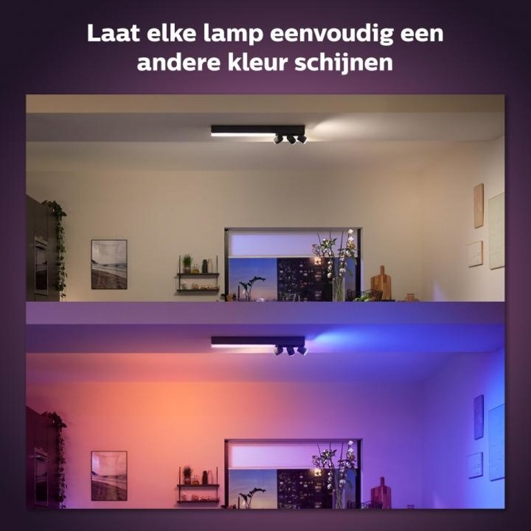 Spot Centris Philips Hue Zwart 3-lichts