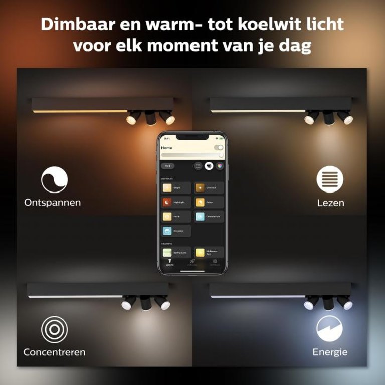 Spot Centris Philips Hue Zwart 3-lichts