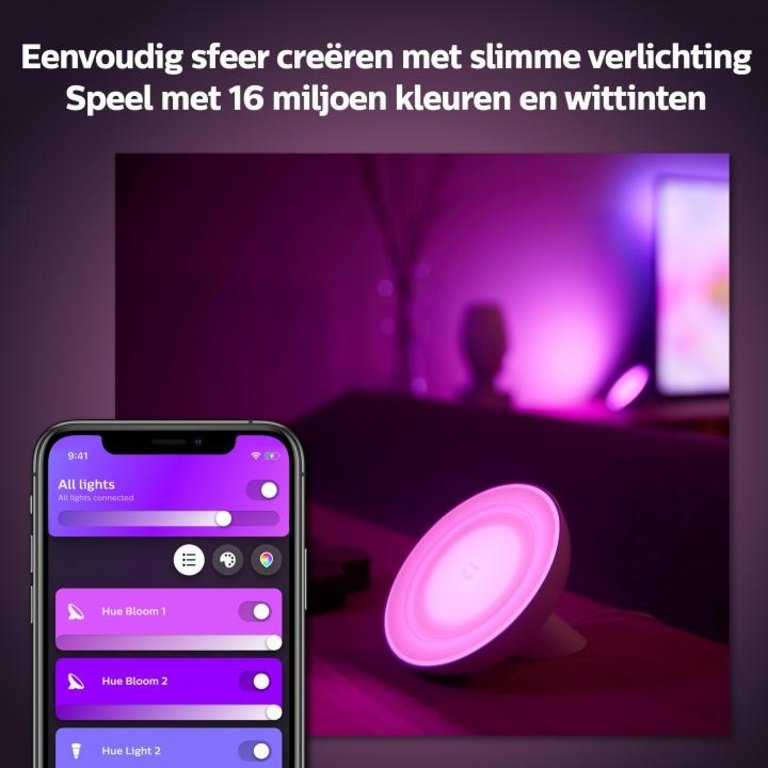 Tafellamp Philips Hue Bloom Bluetooth Zwart