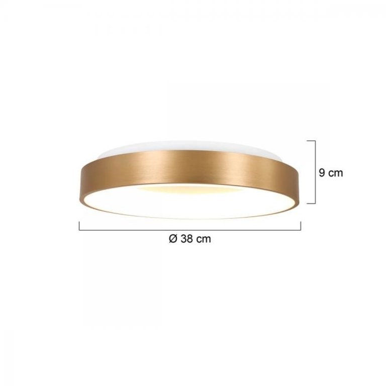 Plafondlamp Ringlede rond 38cm goud