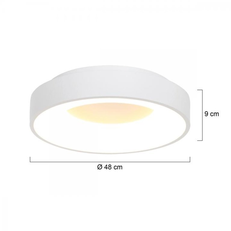 Plafondlamp Ringlede 48cm wit