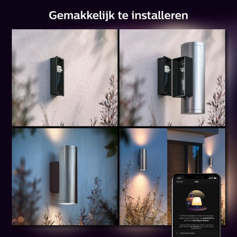 Buitenlamp Philips Hue Wand Appear Nikkel