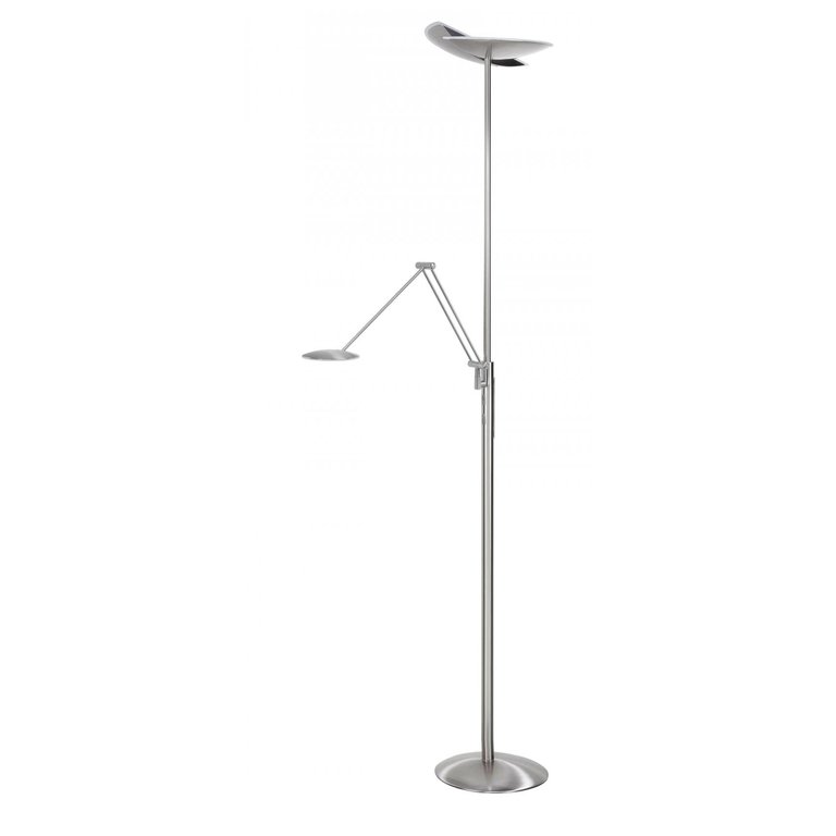 Vloerlamp Sapporo Nikkel met leeslamp