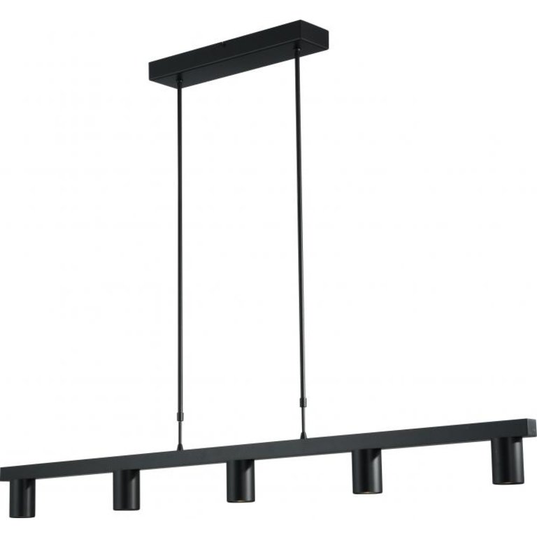 Hanglamp Bounce 5lichts zwart 130 cm