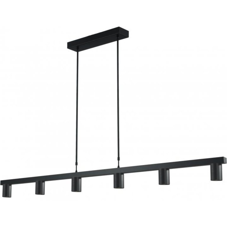 Hanglamp Bounce 6lichts zwart 160 cm