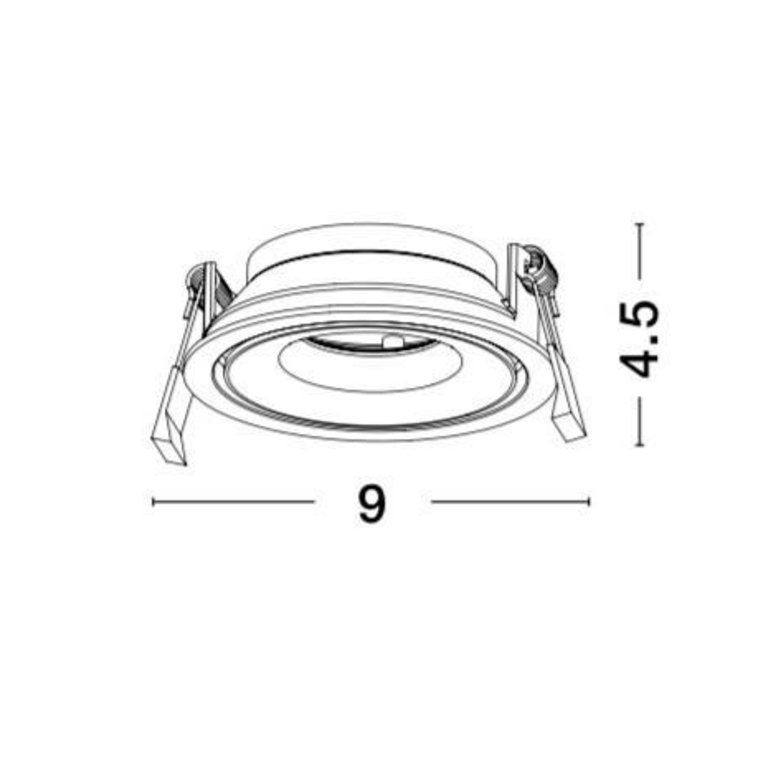 Inbouwspot zwart structuur Ø90x45mm