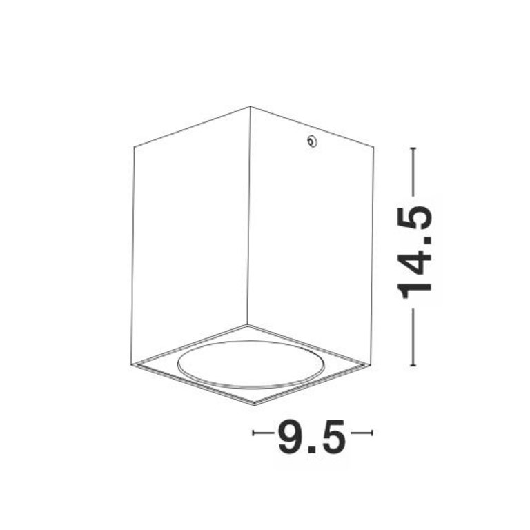 Opbouwspot Sandy wit vierkant 9,5 x 9,5 cm