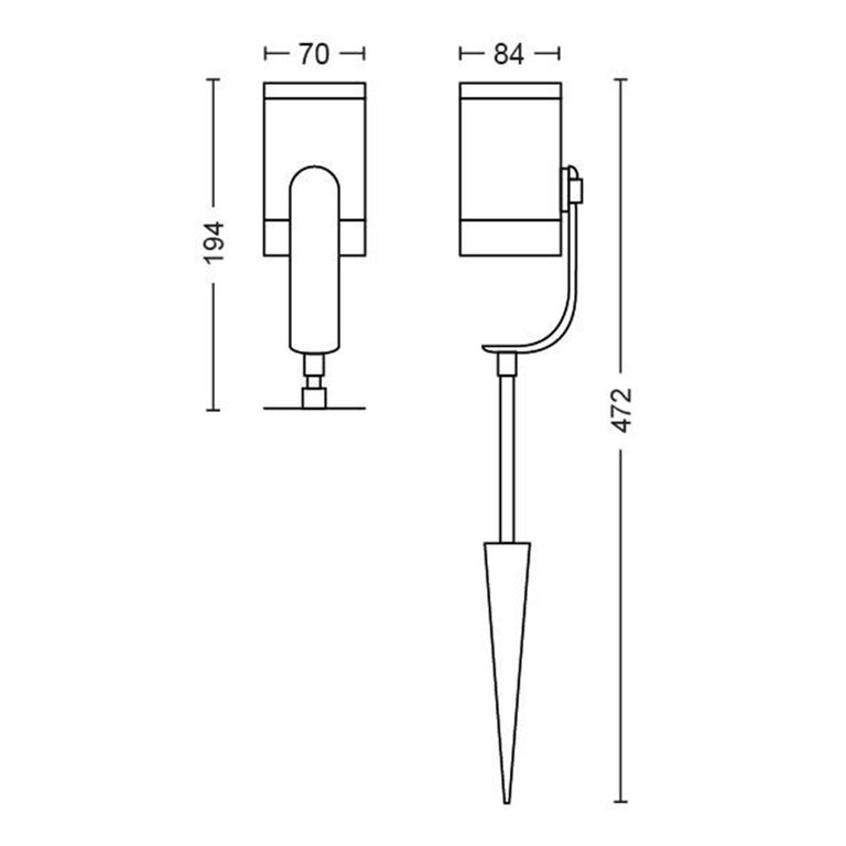 Buitenlamp Philips Hue Lily Zwart Basis