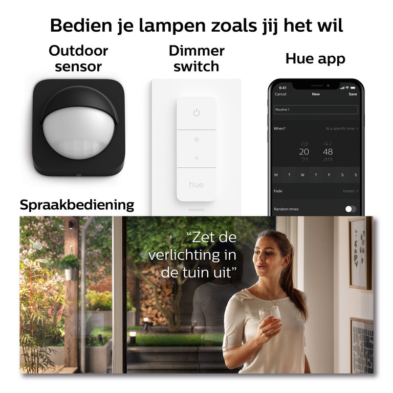 Philips Buitenlamp Hue Econic Sokkel Zwart Groot