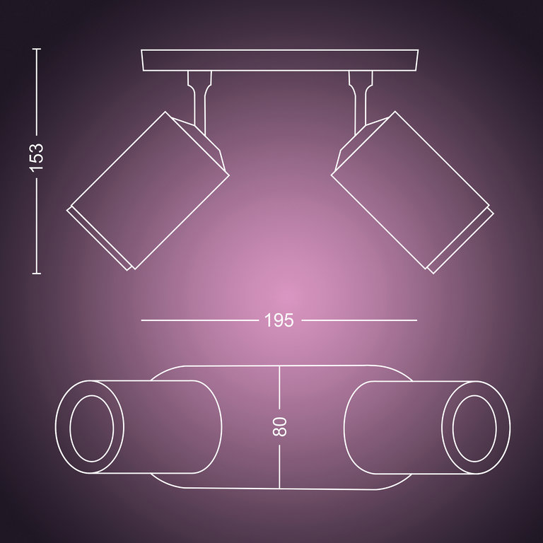 Spot Philips Hue Bluetooth Fugato Wit 2-lichts