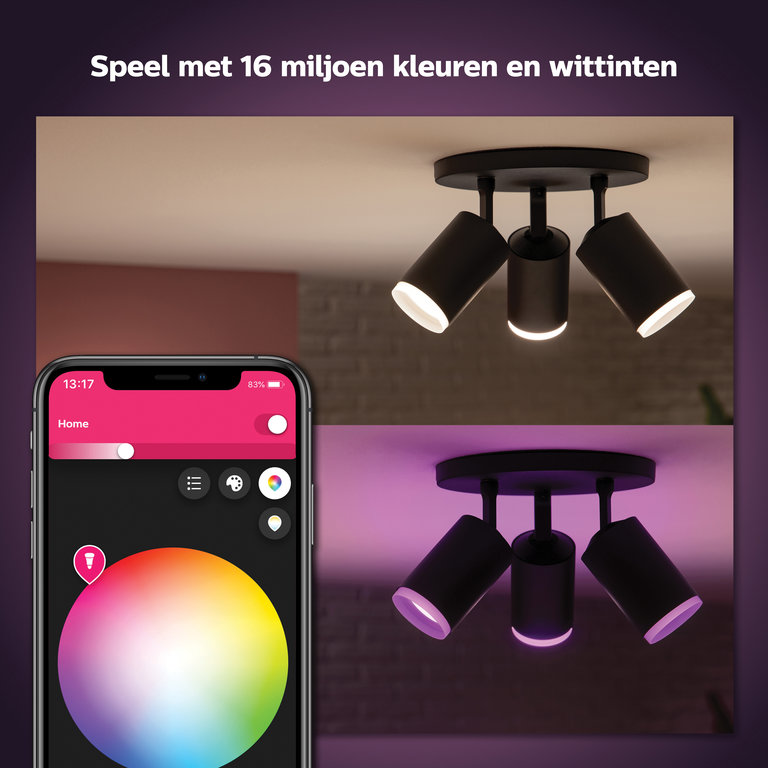 Philips Spot Hue Bluetooth Fugato Zwart 3-lichts