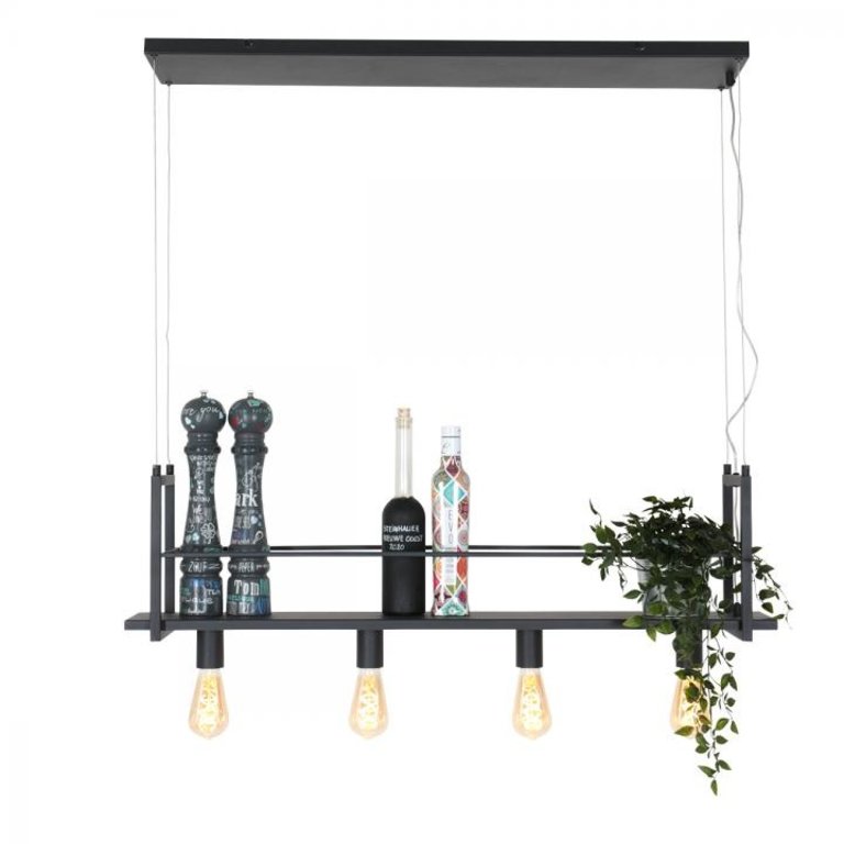 Monarchie conversie Rook Hanglamp Mexlite Buckley 4-lichts met rek • Van den Heuvel Verlichting