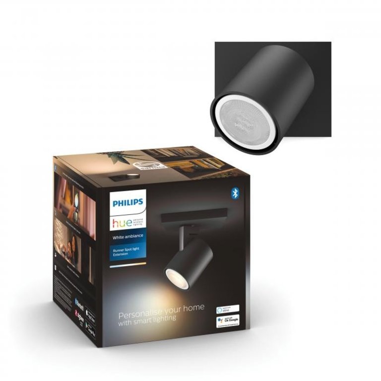 Familielid Intimidatie Ramkoers Philips Hue spot Runner 1-lichts zwart • Van den Heuvel Verlichting