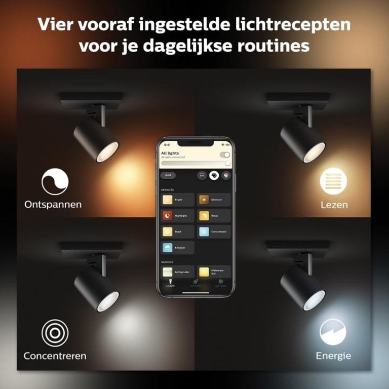 Philips Hue spot Runner 1-lichts zwart