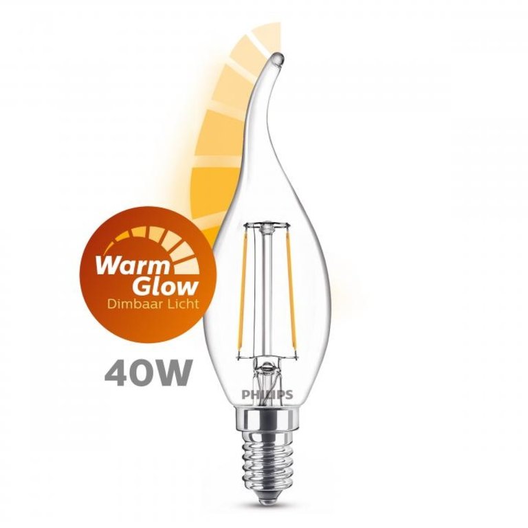 LED Kaars Transparant 40W E14 Dimbaar Warm Wit Licht