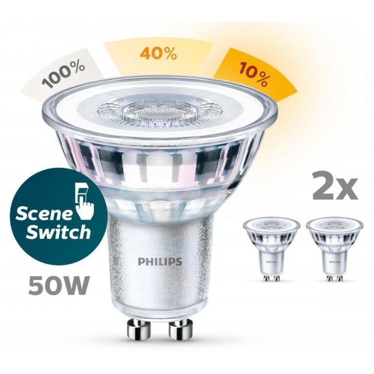 LED Spot SceneSwitch 50W GU10 Warm Wit Licht 2 stuks