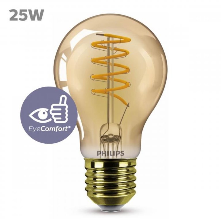 Philips LED Lamp Spiraal Goud 25W E27 Dimbaar Extra Warm Wit Licht • Van Heuvel Verlichting