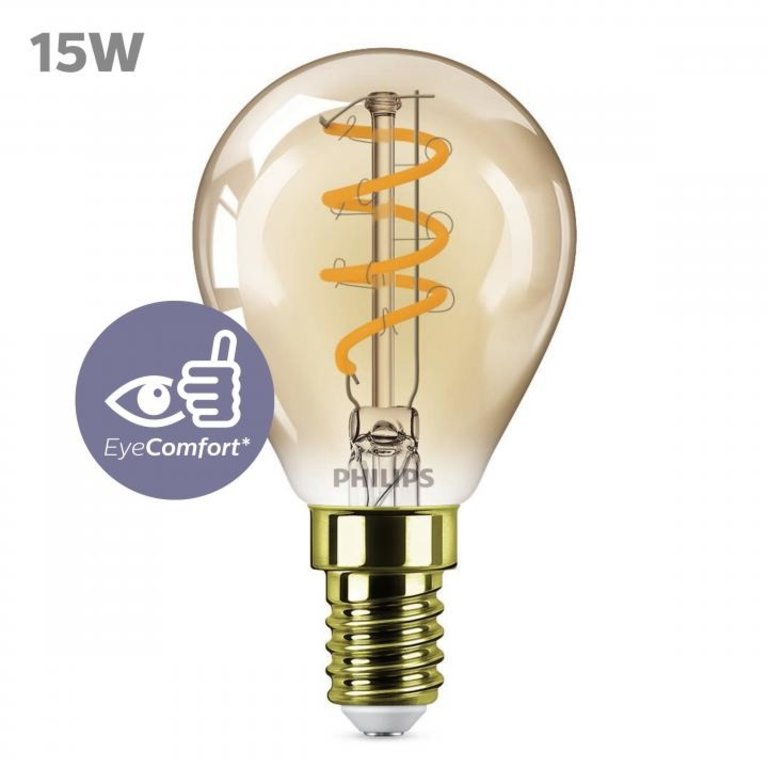 september matig stap in LED Kogellamp Spiraal Goud 15W E14 Dimbaar Extra Warm Wit Licht • Van den  Heuvel Verlichting