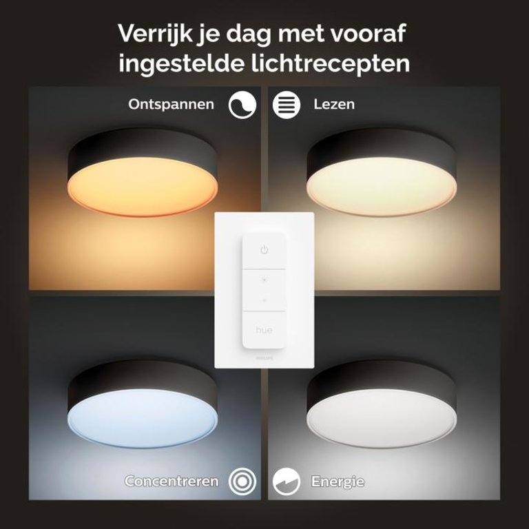 Philips Hue plafondlamp Enrave zwart klein