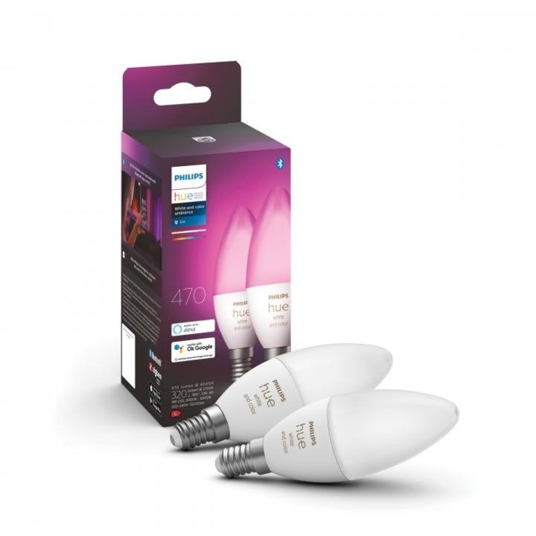 Philips Hue White and Color E14 Kaarslamp 2-pack