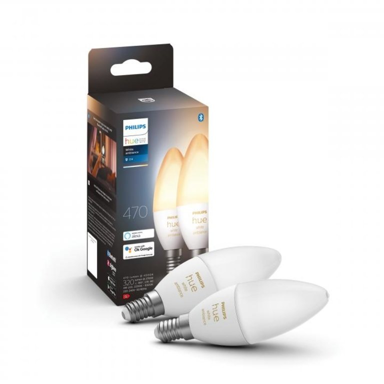 Philips Hue White Ambiance E14 Kaarslamp 2-pack