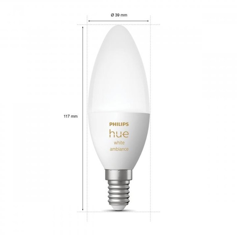 Philips Hue White Ambiance E14 Kaarslamp 2-pack