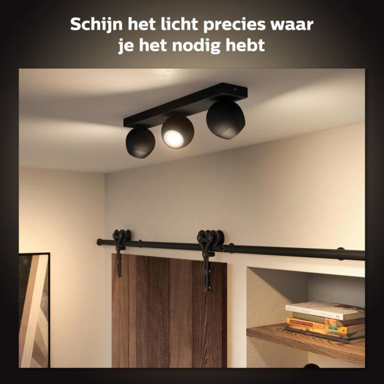 Philips Hue opbouwspot Buckram 3-lichts zwart