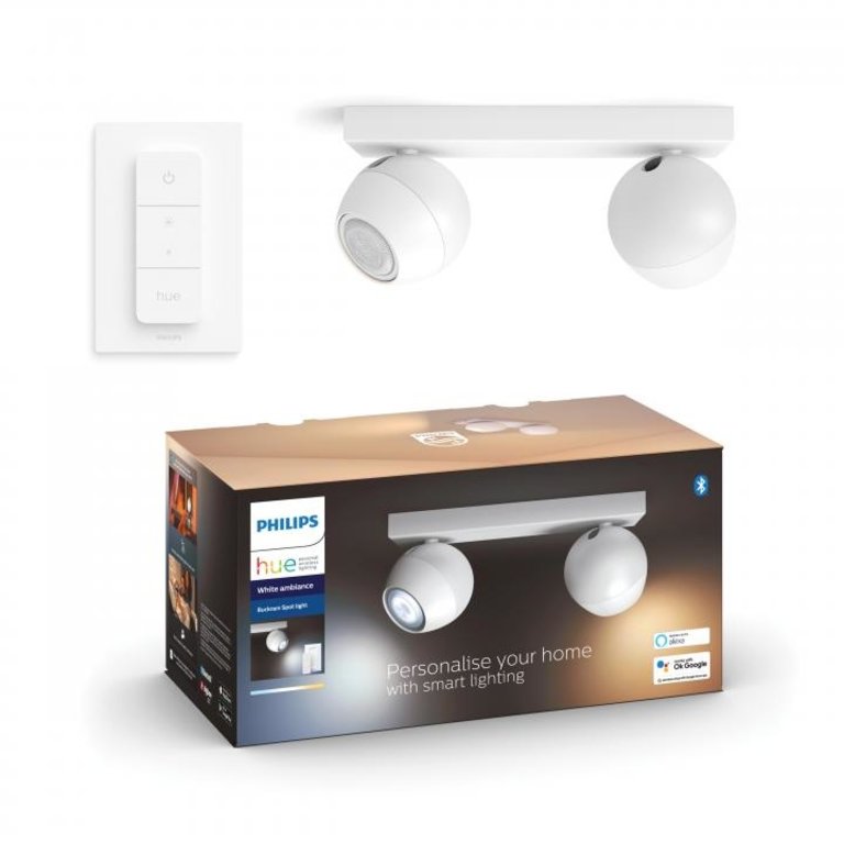 Philips Hue opbouwspot Buckram 2-lichts wit