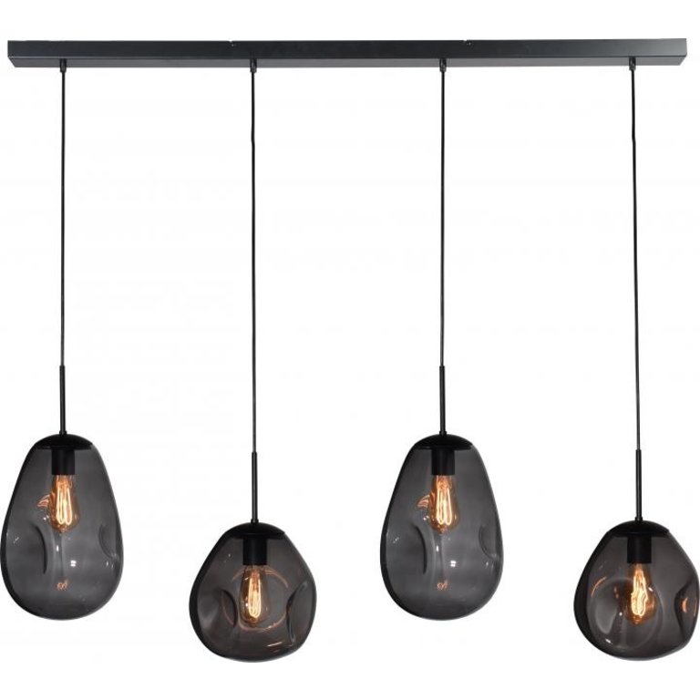 Hanglamp Lava 4-lichts 130x8cm incl. variërende glazen