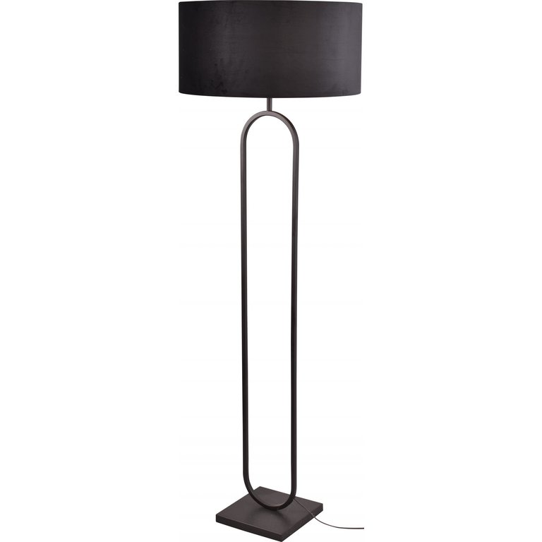 Vloerlamp Rico mat zwart ovaal h.162cm met zwarte kap