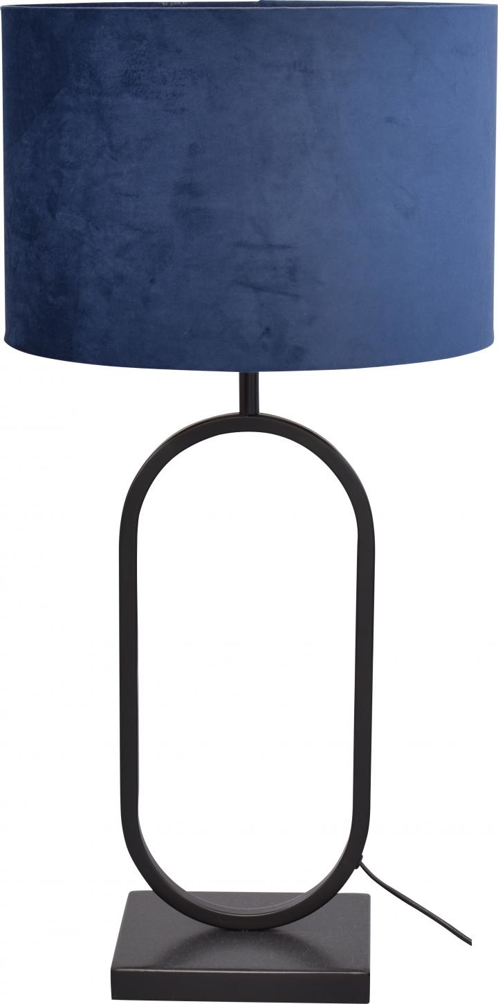 Tafellamp Rico mat ovaal groot met blauwe kap • Van den Heuvel Verlichting
