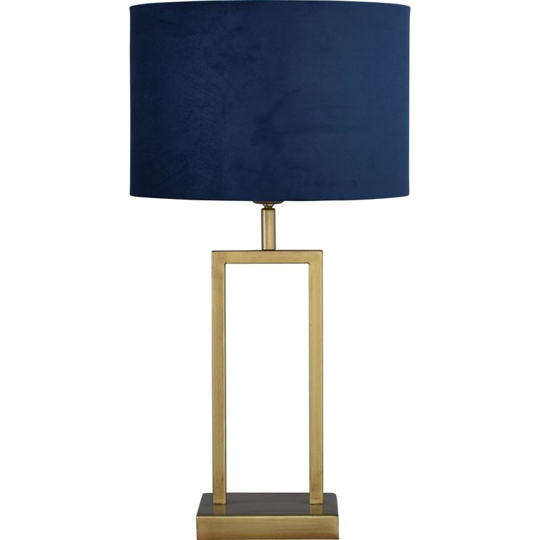 Masterlight Tafellamp Veneto brons  klein met donker blauwe kap