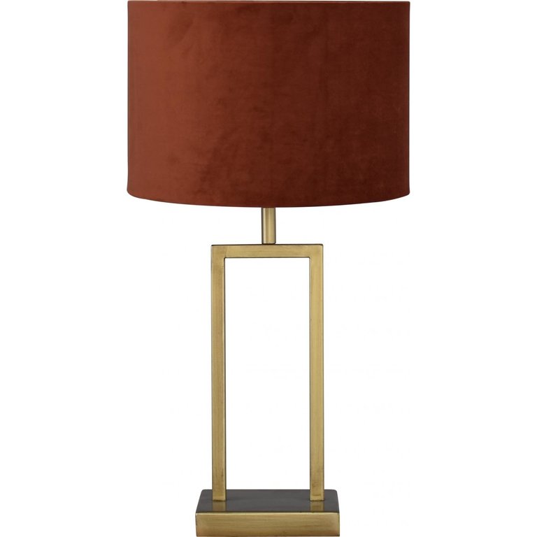 Tafellamp Veneto brons  klein met roestkleur kap