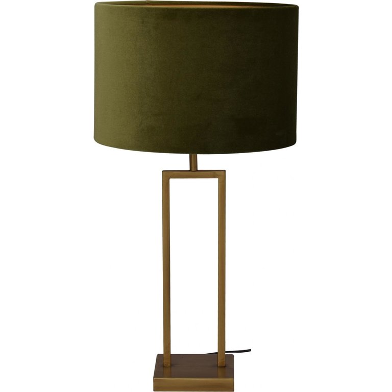 Tafellamp Veneto brons  groot met groene kap