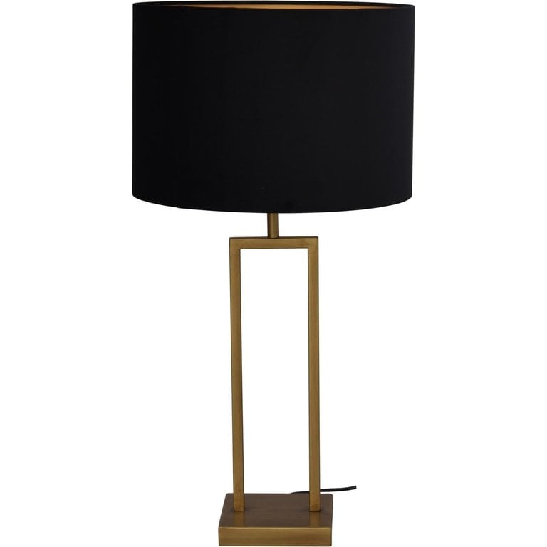 Masterlight Tafellamp Veneto brons  groot met zwarte kap