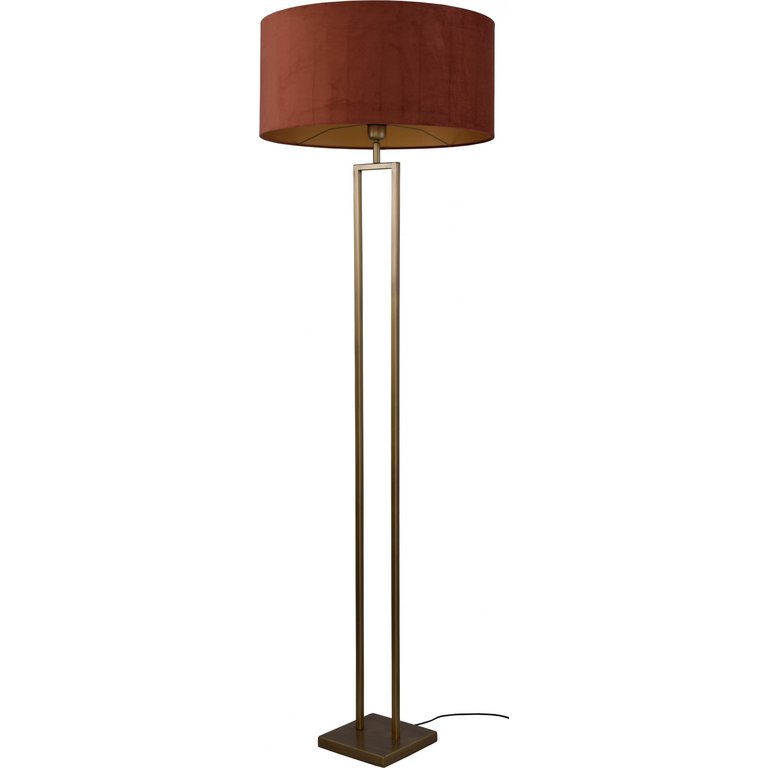 Vloerlamp Veneto brons  h.168cm met roestkleur kap