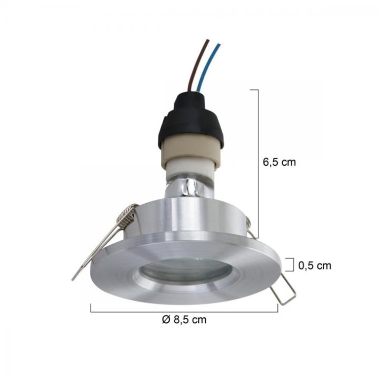 Inbouwspot Pelite staal IP44