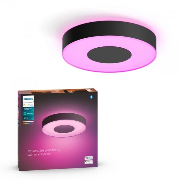 Plafondlamp Philips Hue Xamento badkamer Zwart - wit en gekleurd licht -