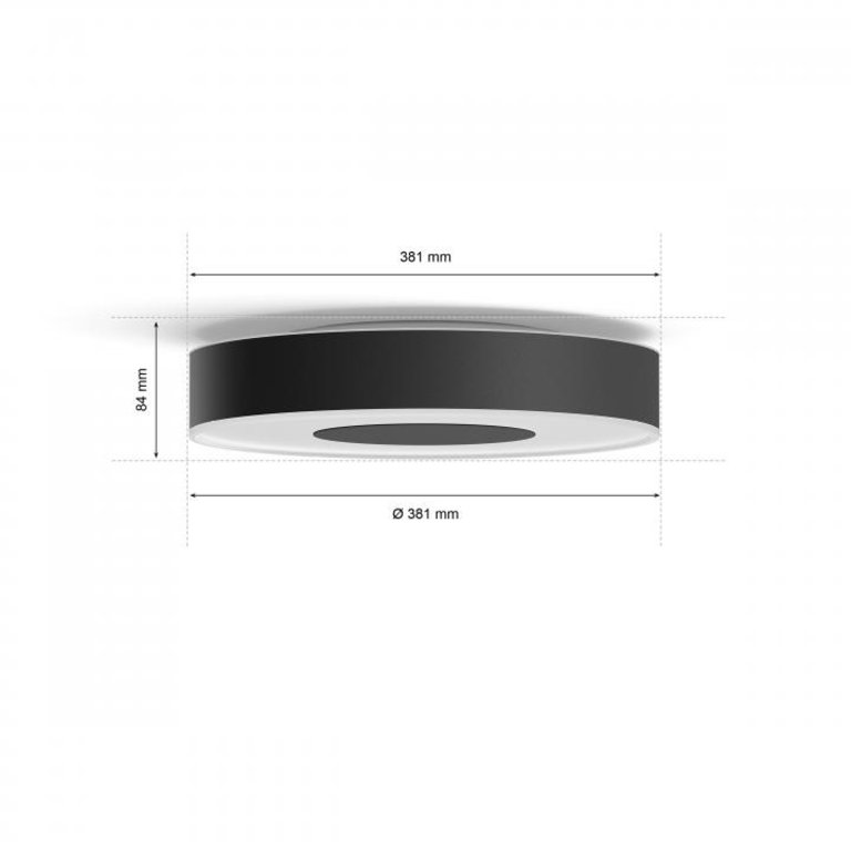 Plafondlamp Philips Hue Xamento badkamer Zwart - wit en gekleurd licht -