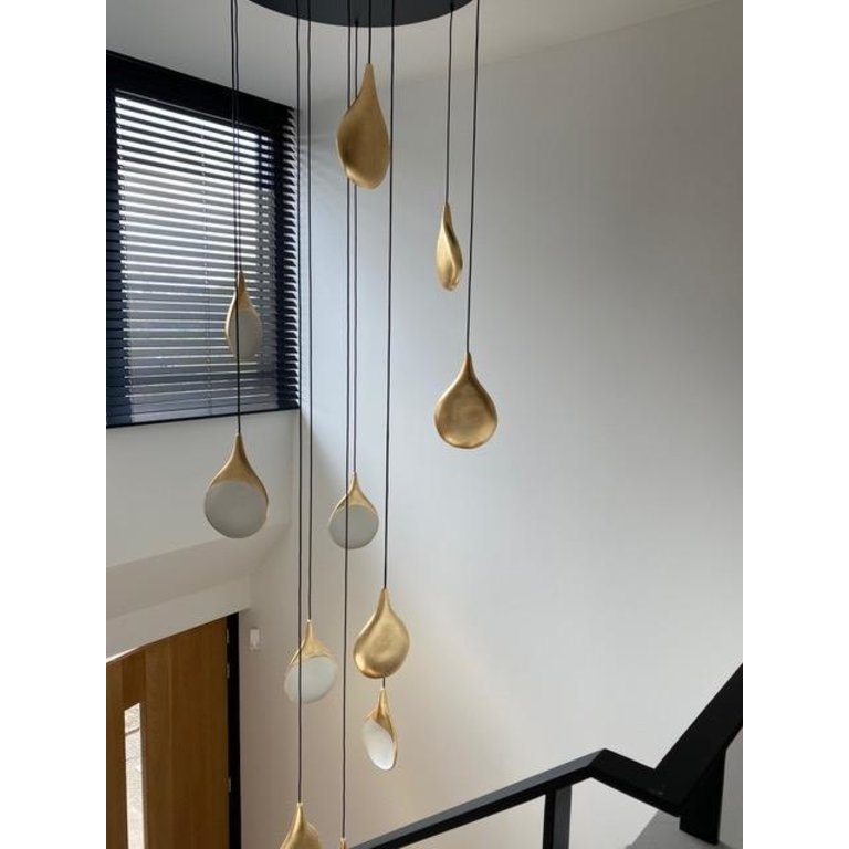 Hanglamp Fines de Claires goud/wit 15lichts