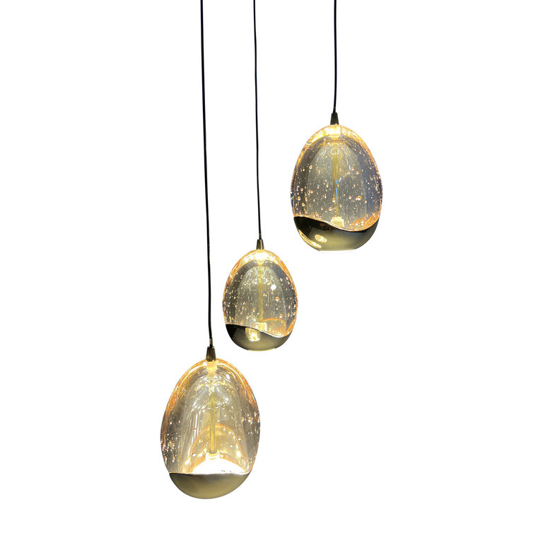 Hanglamp Golden Egg 3-lichts Rond