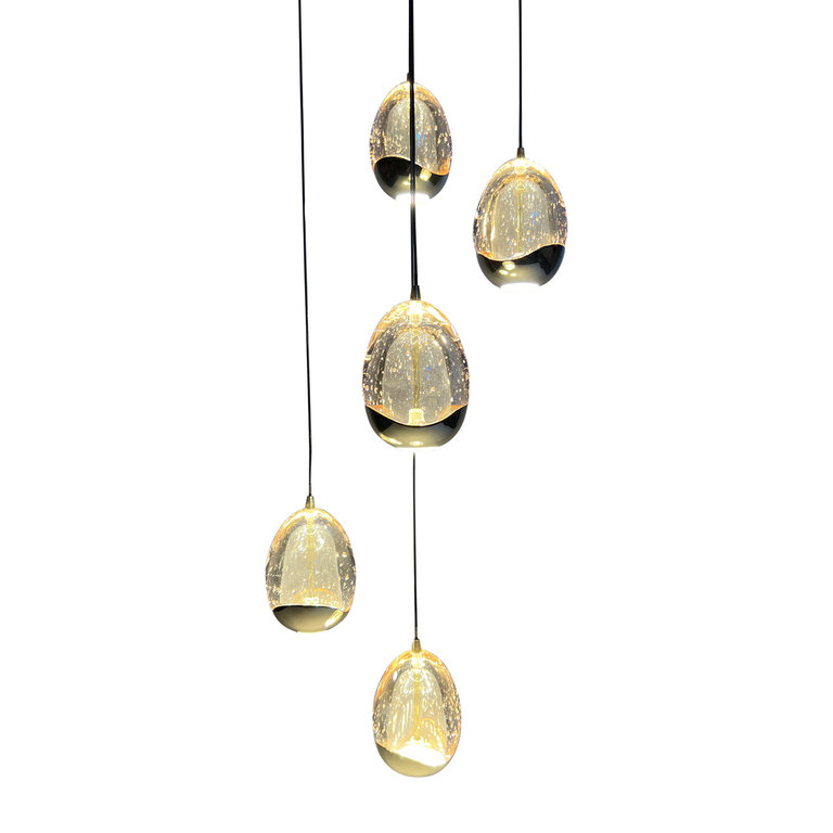 Hanglamp Golden Egg 5-lichts Rond