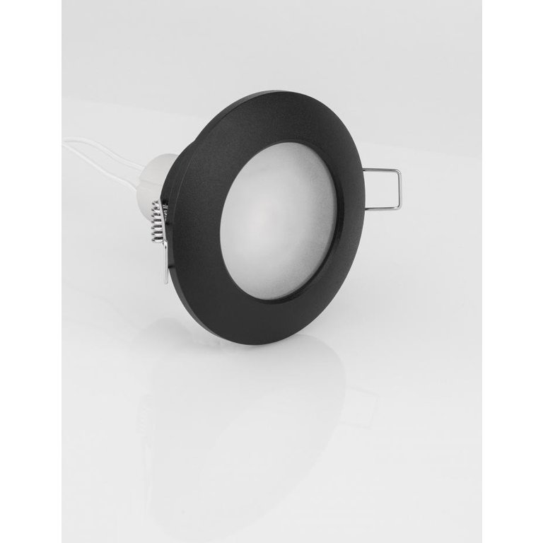 Inbouw spot Sandy Black Aluminium IP44 rond