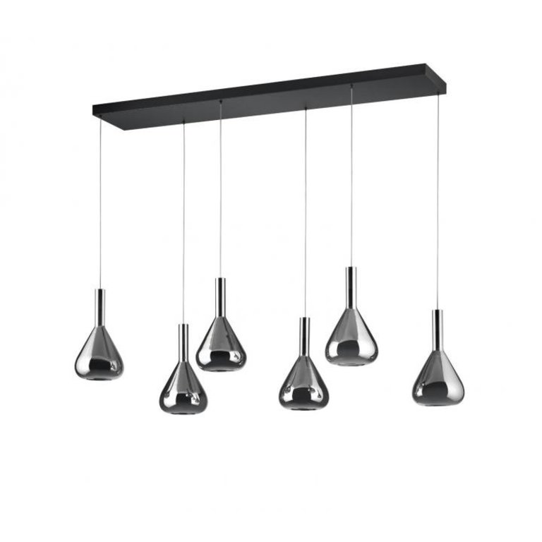 Hanglamp Cipera 6-lichts Zwart