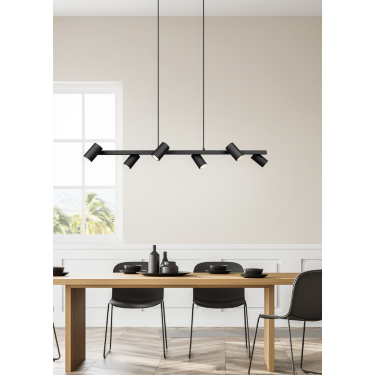 Hanglamp Marley 6-lichts Zwart