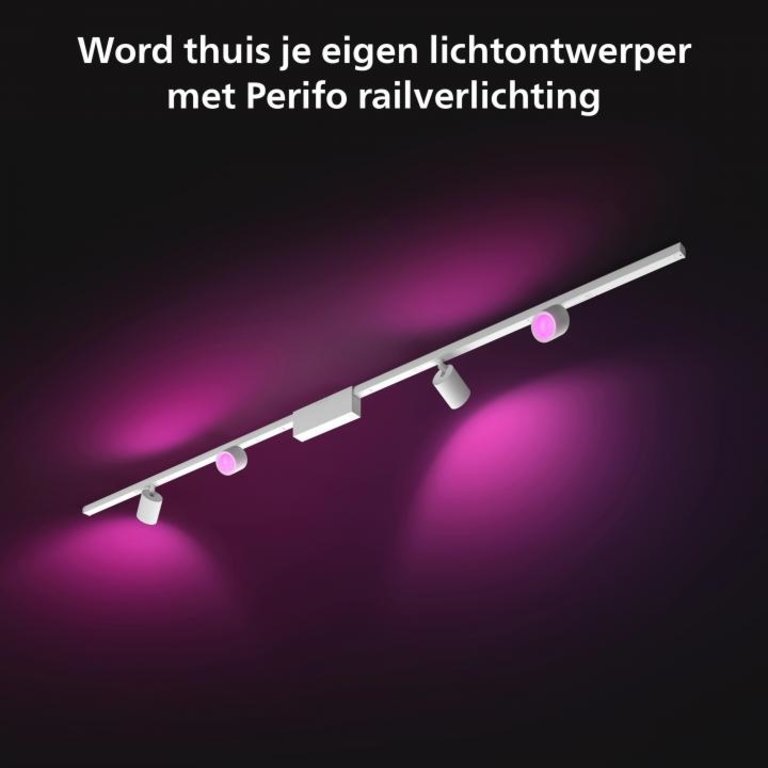 Philips Hue Perifo railverlichting plafond - wit en gekleurd licht - 4-spots - wit - basisset