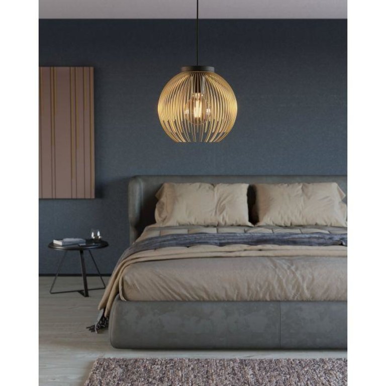 Hanglamp Venezuela 1-lichts Zwart Goud Ø 23,5cm