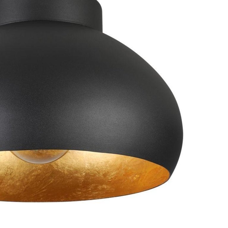 Plafondlamp Mogano Zwart Goud 28 cm