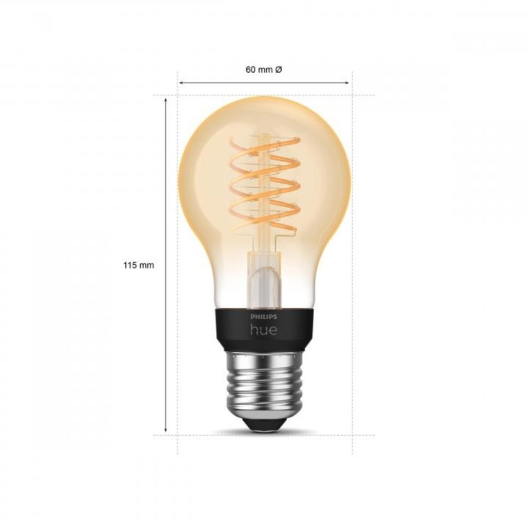 Philips Hue filament standaardlamp A60 - warmwit licht - E27